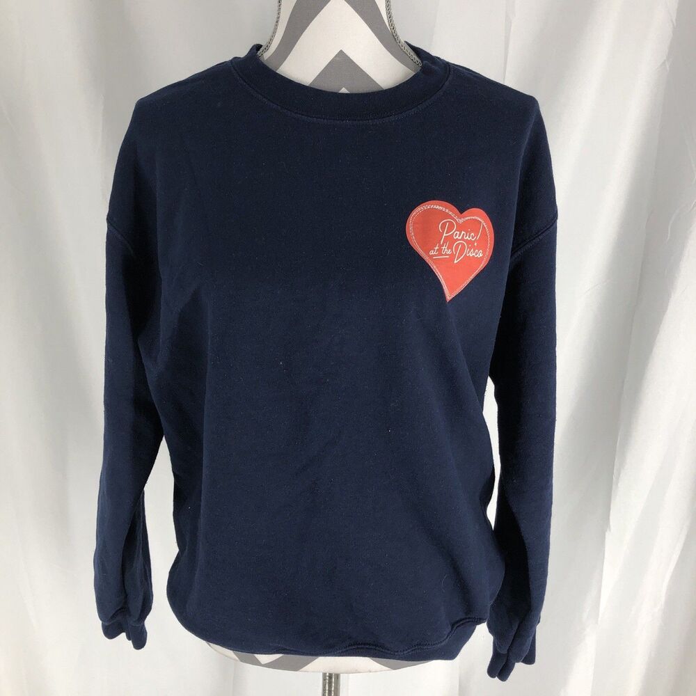 Panic At The Disco BAND logo Blue Crewneck Sweatshirt Sz M